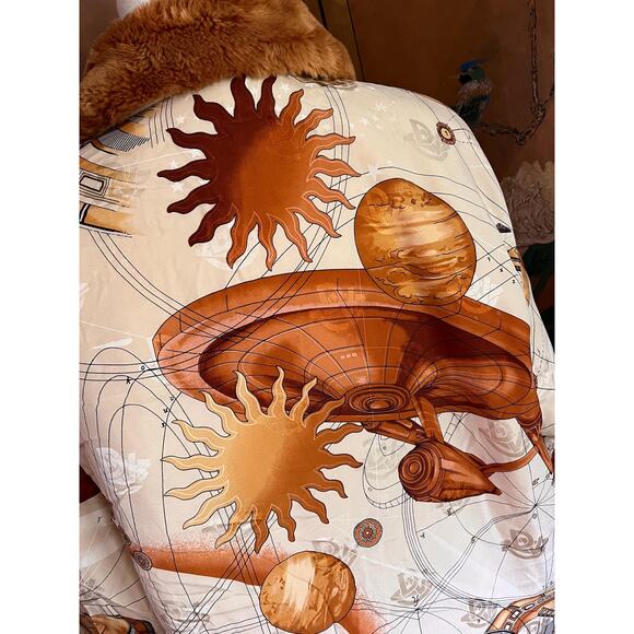 Rare Dino Valiano silk coat with Galaxy print, size 6 - Picture 8 of 10